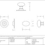 Aged Bronze Oval Cabinet Knob 33mm 3