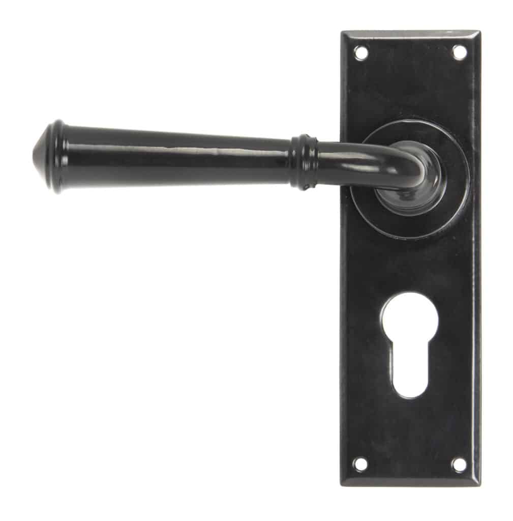 Black Regency Lever Euro Lock Set 1