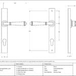 Pewter Regency Slimline Lever Espag. Lock Set 3