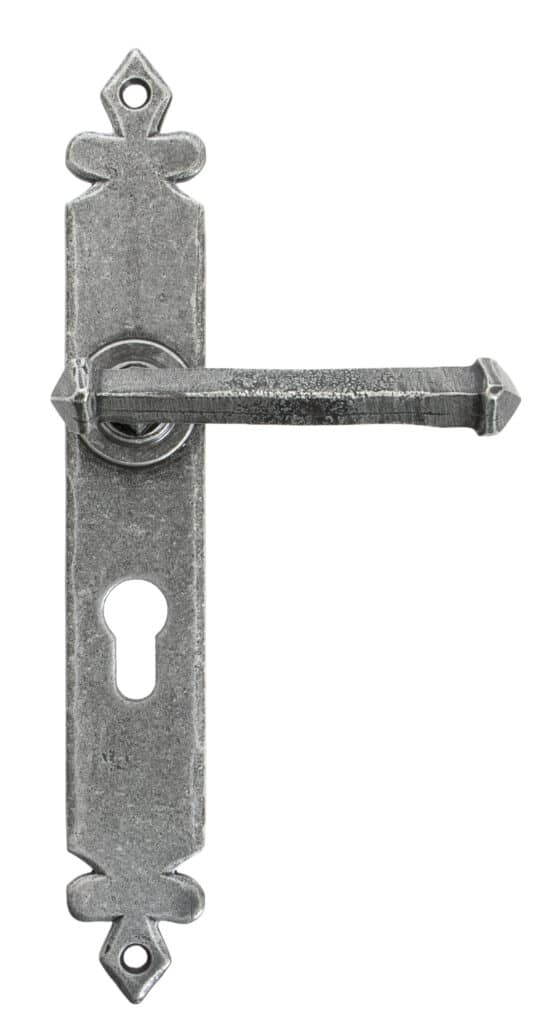 Pewter Tudor Lever Euro Lock Set 1