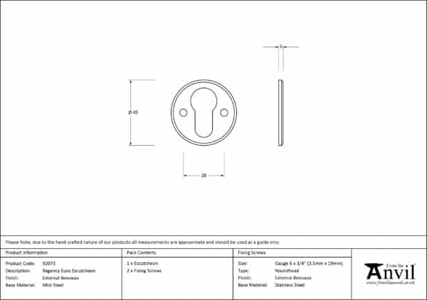 External Beeswax Regency Euro Escutcheon 2