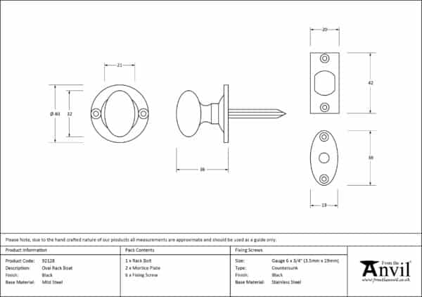 Black Oval Rack Bolt 3