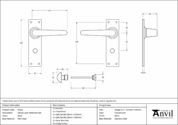 Black Deluxe Lever Bathroom Set 3