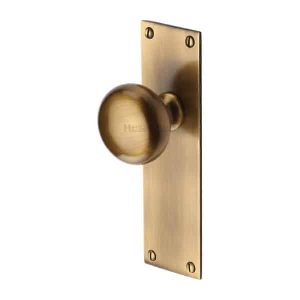 Heritage Brass Mortice Knob on Latch Plate Balmoral Design Satin Nickel finish 1