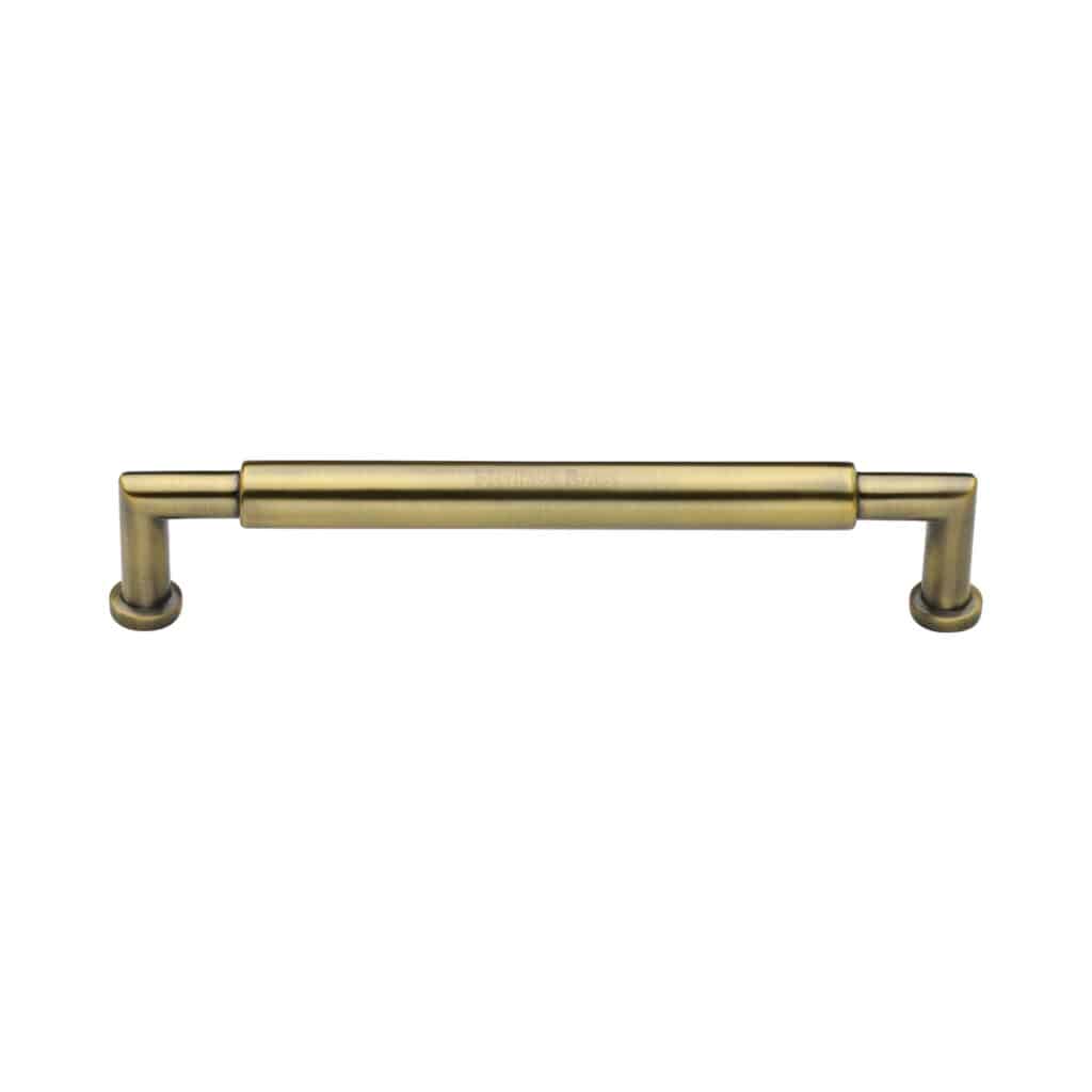 Heritage Brass Cabinet Pull Bauhaus Round Design 203mm CTC Polished Brass Finish 1