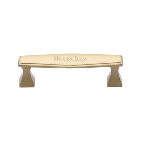 Heritage Brass Cabinet Pull Deco Design 96mm CTC Satin Rose Gold Finish 1