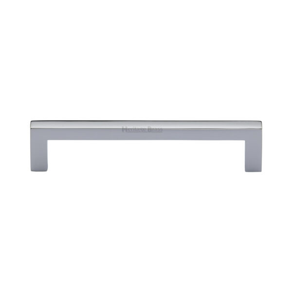 Heritage Brass Cabinet Pull Square Metro Design 160mm CTC Satin Chrome Finish 1