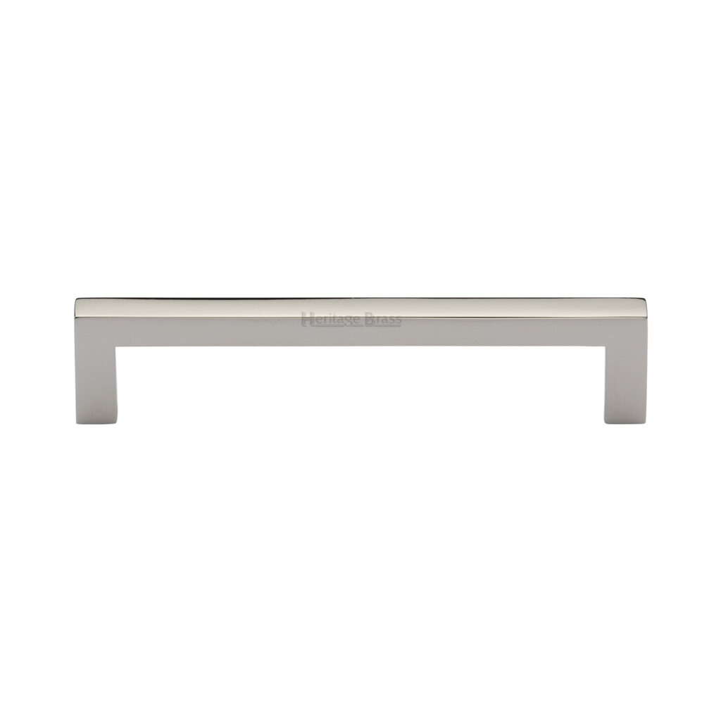 Heritage Brass Cabinet Pull Square Metro Design 160mm CTC Satin Nickel Finish 1