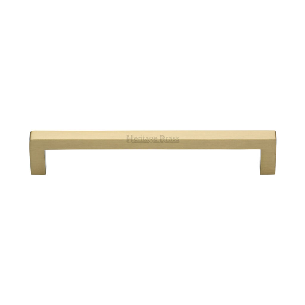 Heritage Brass Cabinet Pull Square Metro Design 192mm CTC Satin Rose Gold Finish 1