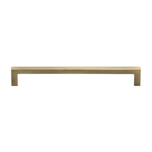 Heritage Brass Cabinet Pull Square Metro Design 256mm CTC Polished Brass Finish 1