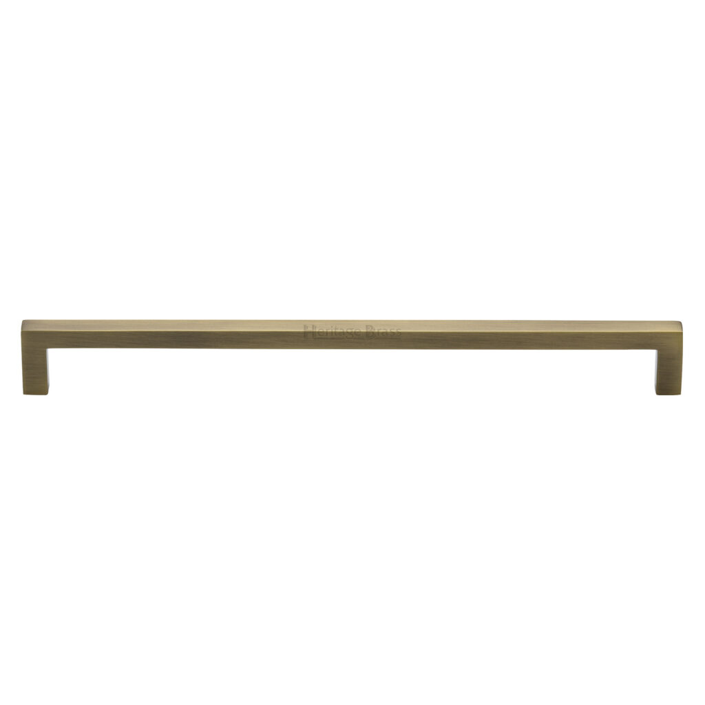 Heritage Brass Cabinet Pull Square Metro Design 96mm CTC Polished Brass Finish 1