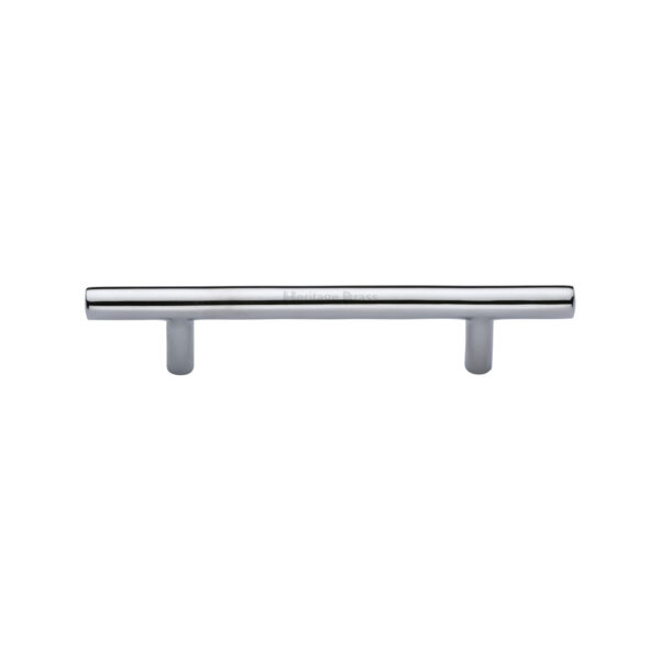 Heritage Brass Cabinet Pull T-Bar Design 128mm CTC Satin Chrome Finish 1