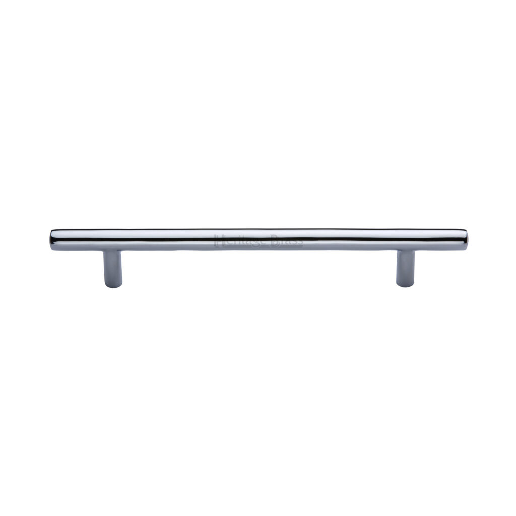 Heritage Brass Cabinet Pull T-Bar Design 203mm CTC Satin Chrome Finish 1