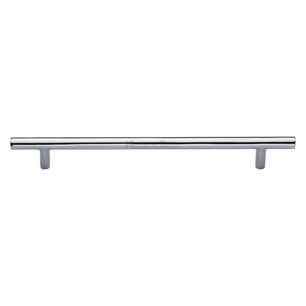 Heritage Brass Cabinet Pull T-Bar Design with 16mm Rose 101mm CTC Satin Chrome Finish 1