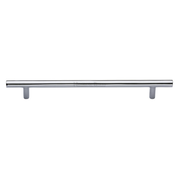 Heritage Brass Cabinet Pull T-Bar Design with 16mm Rose 101mm CTC Satin Chrome Finish 1