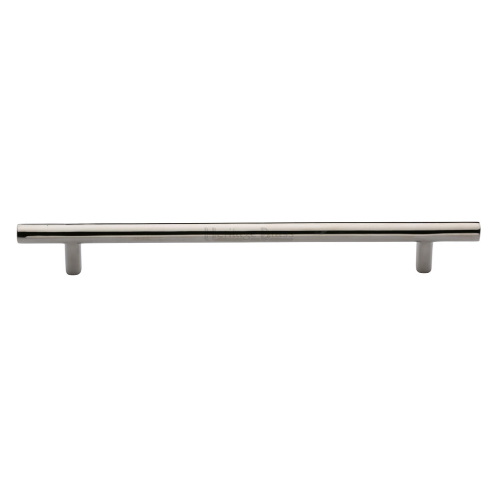 Heritage Brass Cabinet Pull T-Bar Design with 16mm Rose 101mm CTC Satin Nickel Finish 1