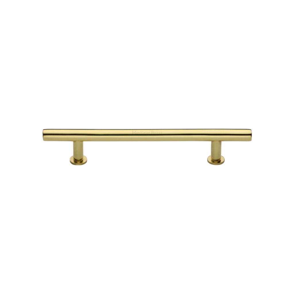 Heritage Brass Cabinet Pull T-Bar Design with 16mm Rose 160mm CTC Satin Brass Finish 1