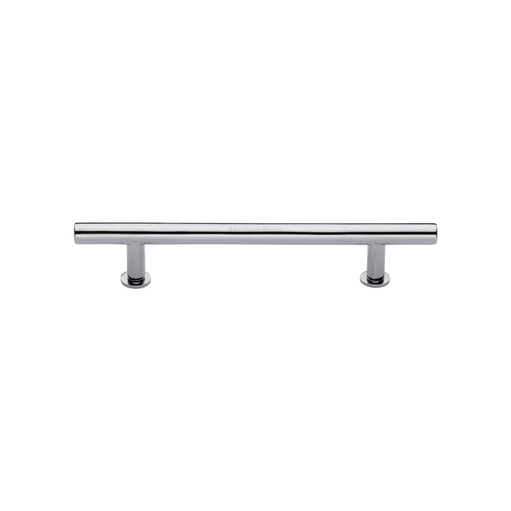 Heritage Brass Cabinet Pull T-Bar Design with 16mm Rose 160mm CTC Satin Chrome Finish 1