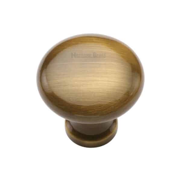 Heritage Brass Cabinet Knob Victorian Oval Design 32mm Polished Brass finish 1