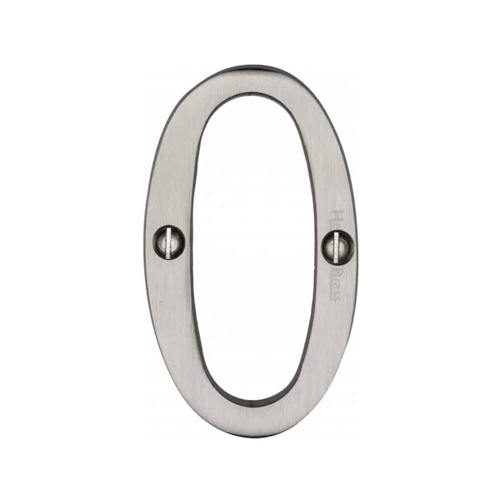 Heritage Brass Numeral 3 Face Fix 76mm (3") Satin Chrome finish 1