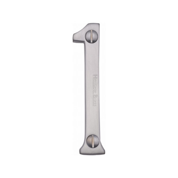 Heritage Brass Numeral 4 Face Fix 76mm (3") Satin Brass finish 1