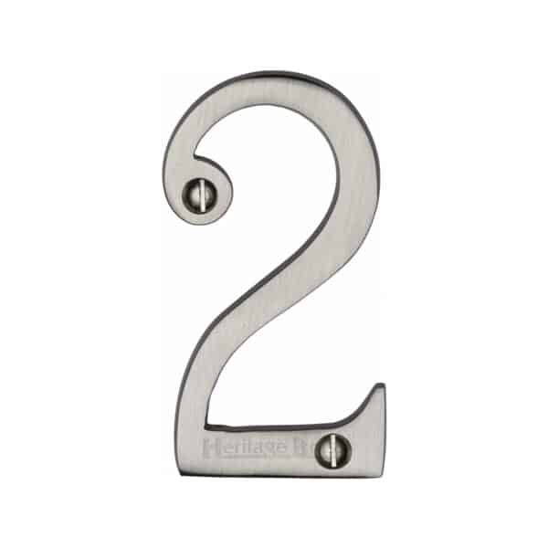 Heritage Brass Numeral 5 Face Fix 76mm (3") Satin Chrome finish 1