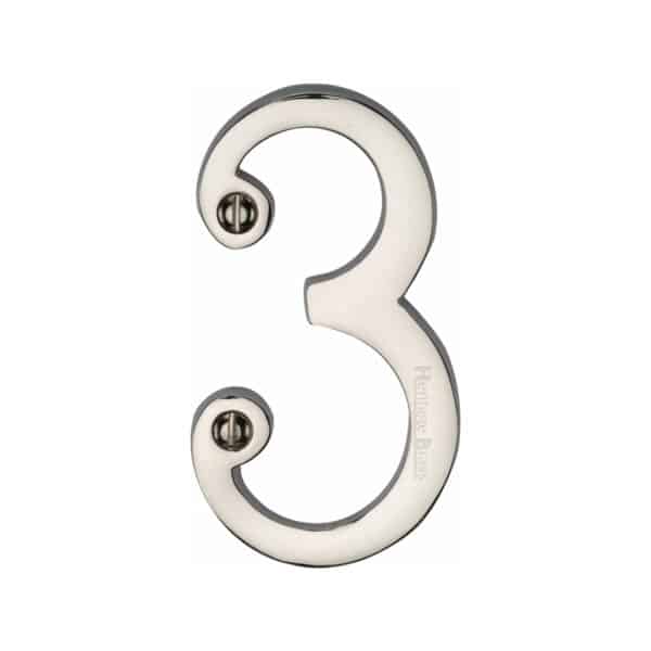 Heritage Brass Numeral 6 Face Fix 76mm (3") Polished Chrome finish 1