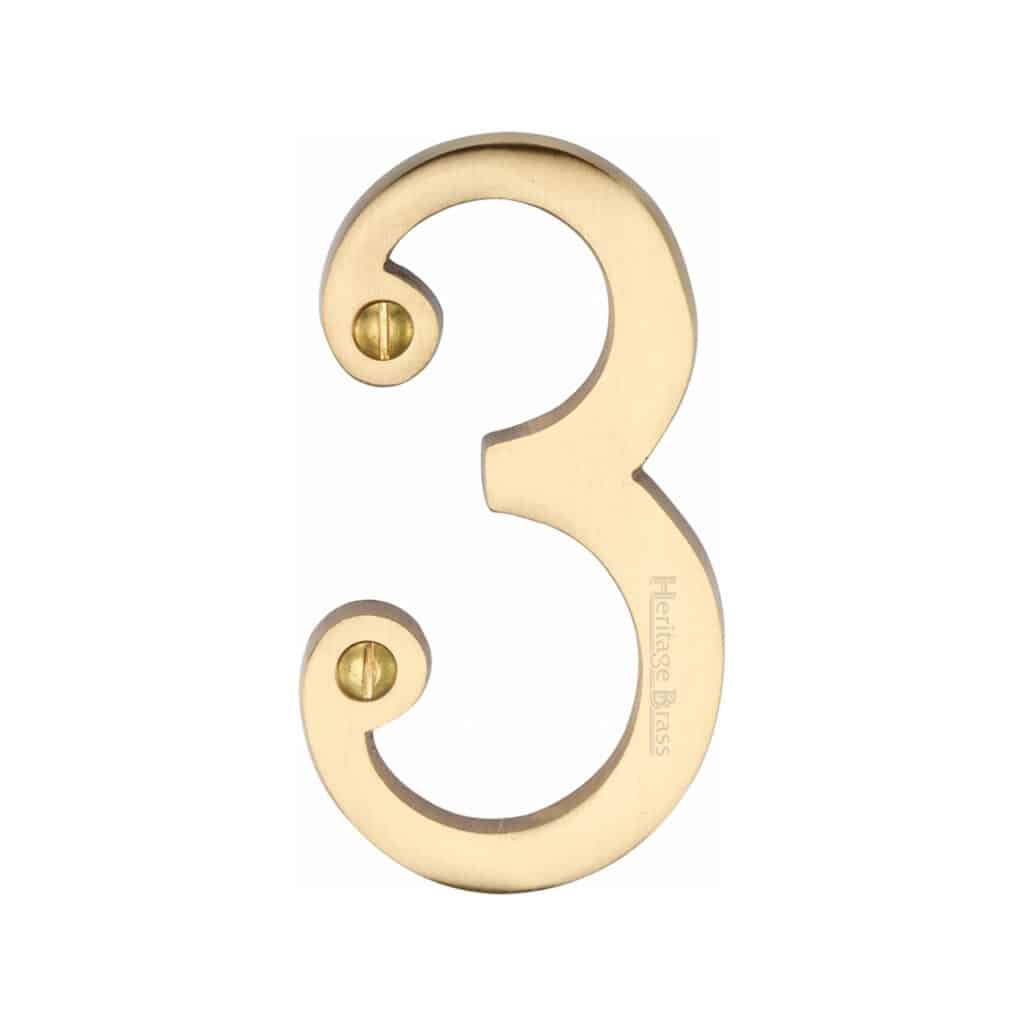 Heritage Brass Numeral 6 Face Fix 76mm (3") Polished Nickel finish 1