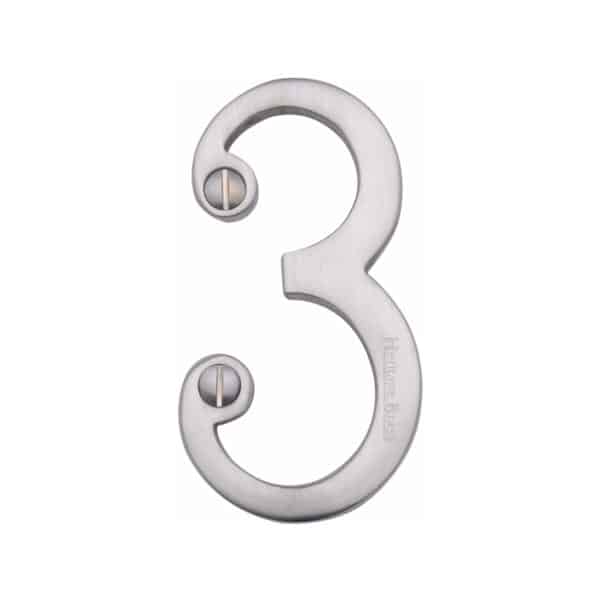 Heritage Brass Numeral 6 Face Fix 76mm (3") Satin Brass finish 1