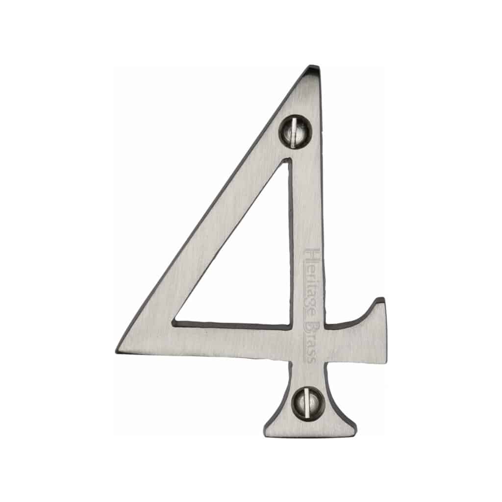 Heritage Brass Numeral 7 Face Fix 76mm (3") Satin Chrome finish 1