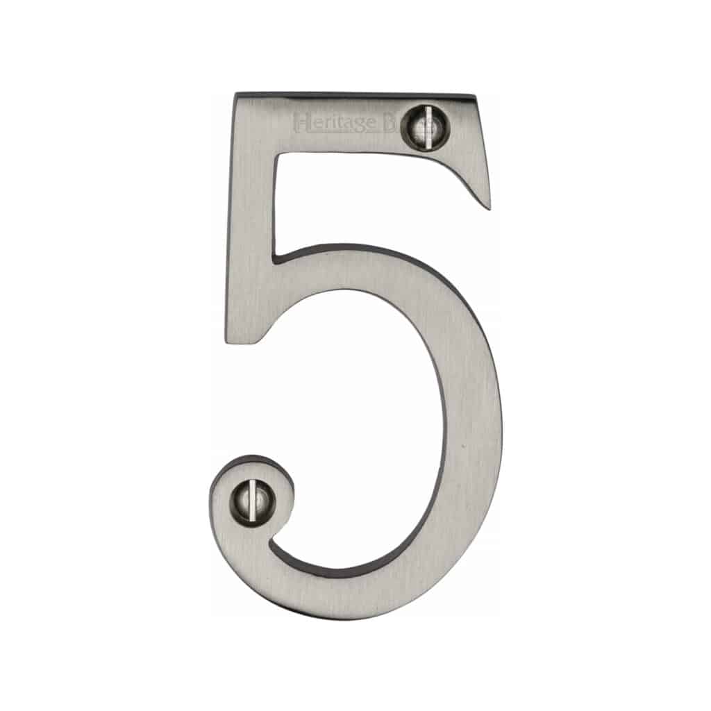 Heritage Brass Numeral 8 Face Fix 76mm (3") Satin Chrome finish 1