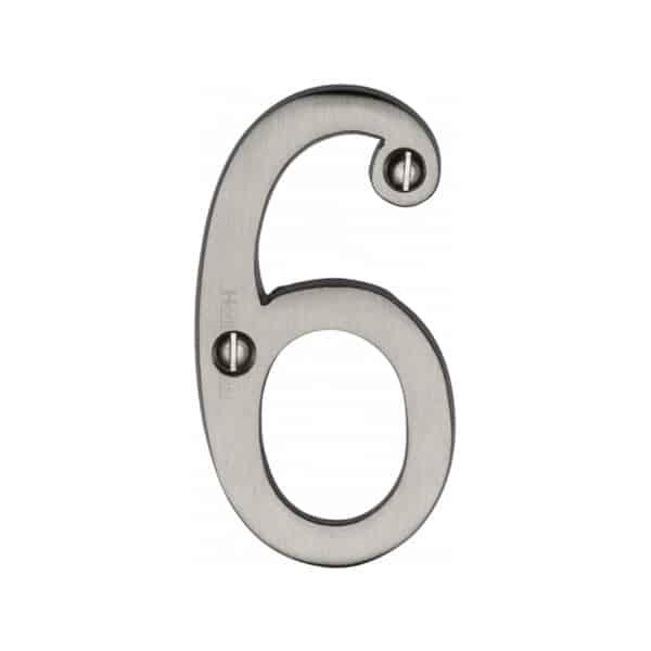 Heritage Brass Numeral 9 Face Fix 76mm (3") Satin Chrome finish 1