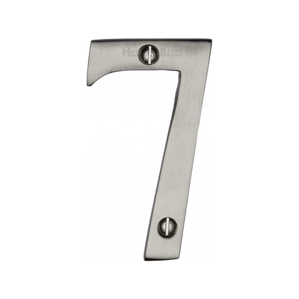 Heritage Brass Numeral 0 Face Fix 76mm (3") Satin Chrome finish 1