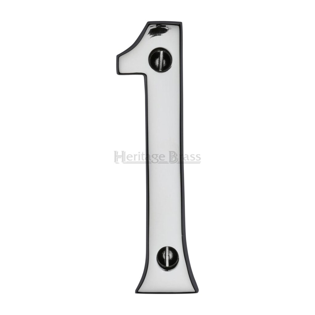 Heritage Brass Numeral 4 Face Fix 76mm (3") Polished Chrome finish 1