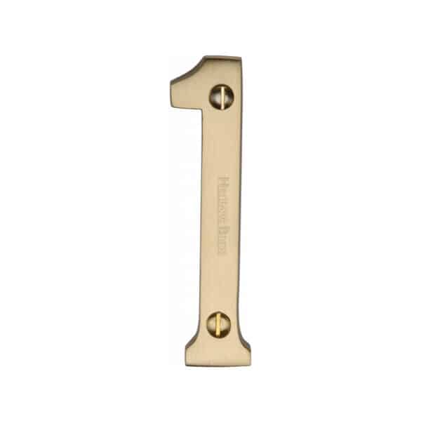 Heritage Brass Numeral 4 Face Fix 76mm (3") Satin Brass finish 1