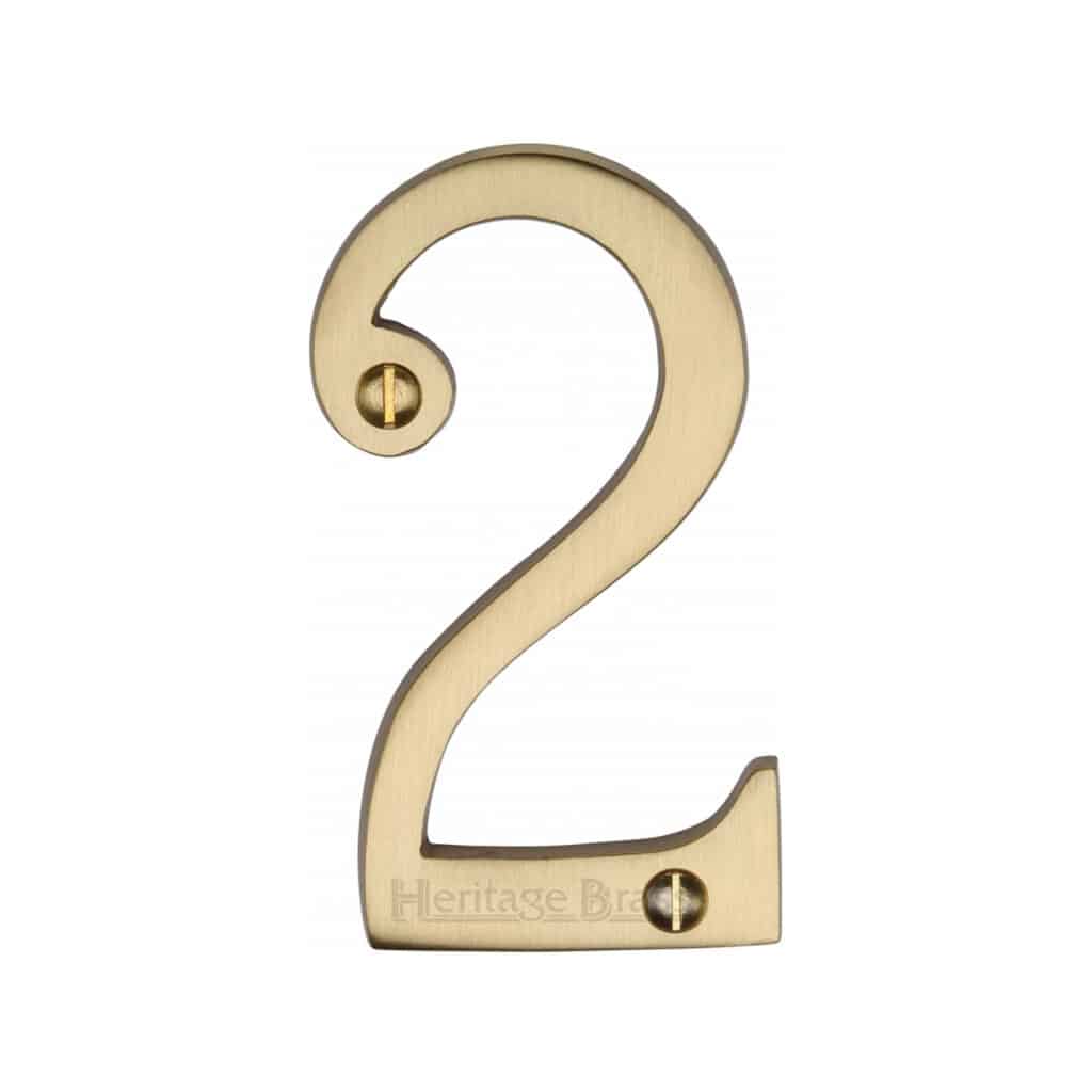 Heritage Brass Numeral 5 Face Fix 76mm (3") Satin Chrome finish 1