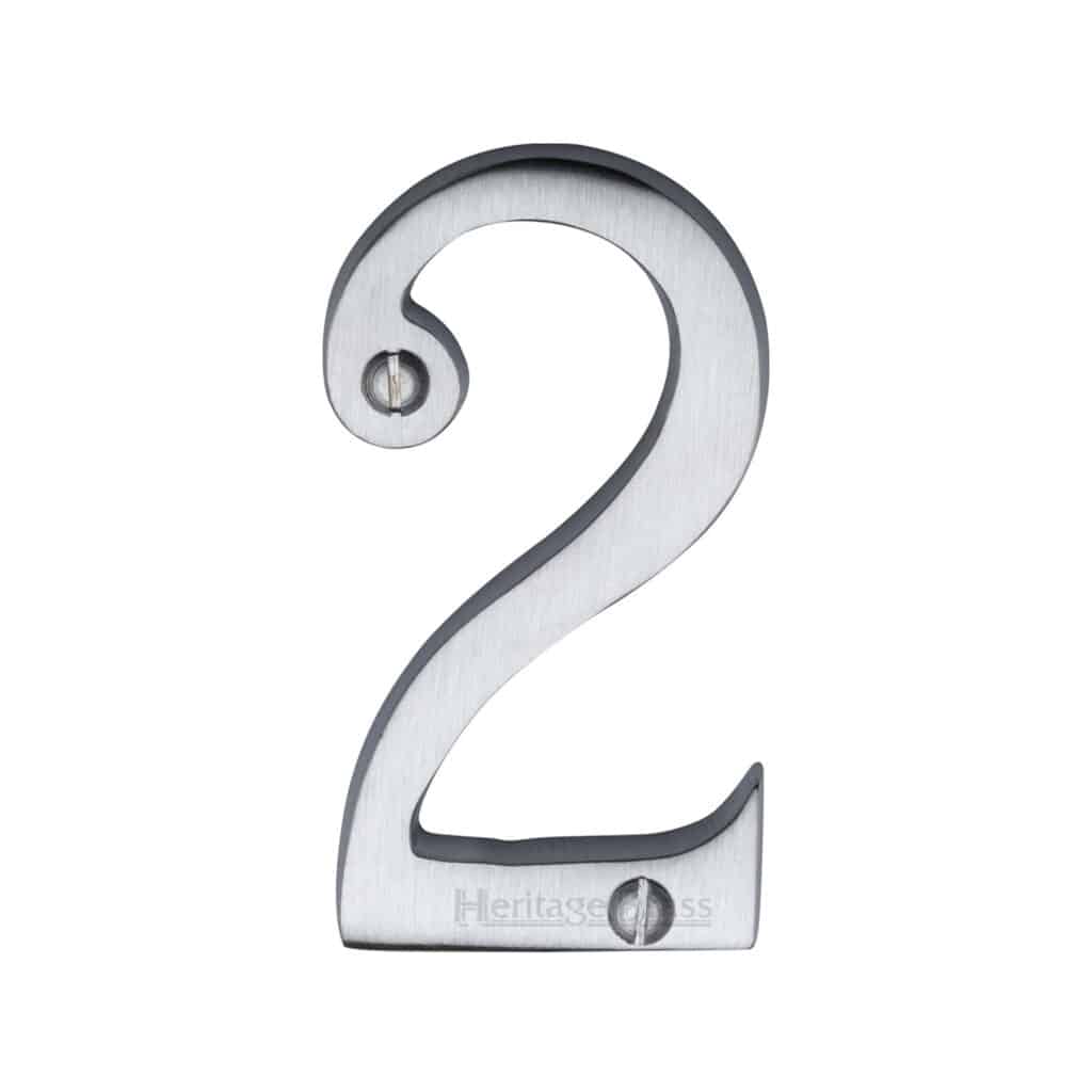 Heritage Brass Numeral 5 Face Fix 76mm (3") Satin Nickel finish 1