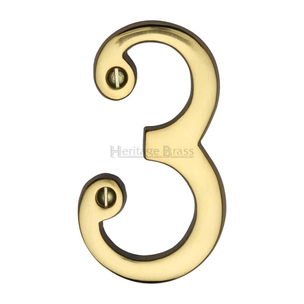 Heritage Brass Numeral 6 Face Fix 76mm (3") Polished Nickel finish 1