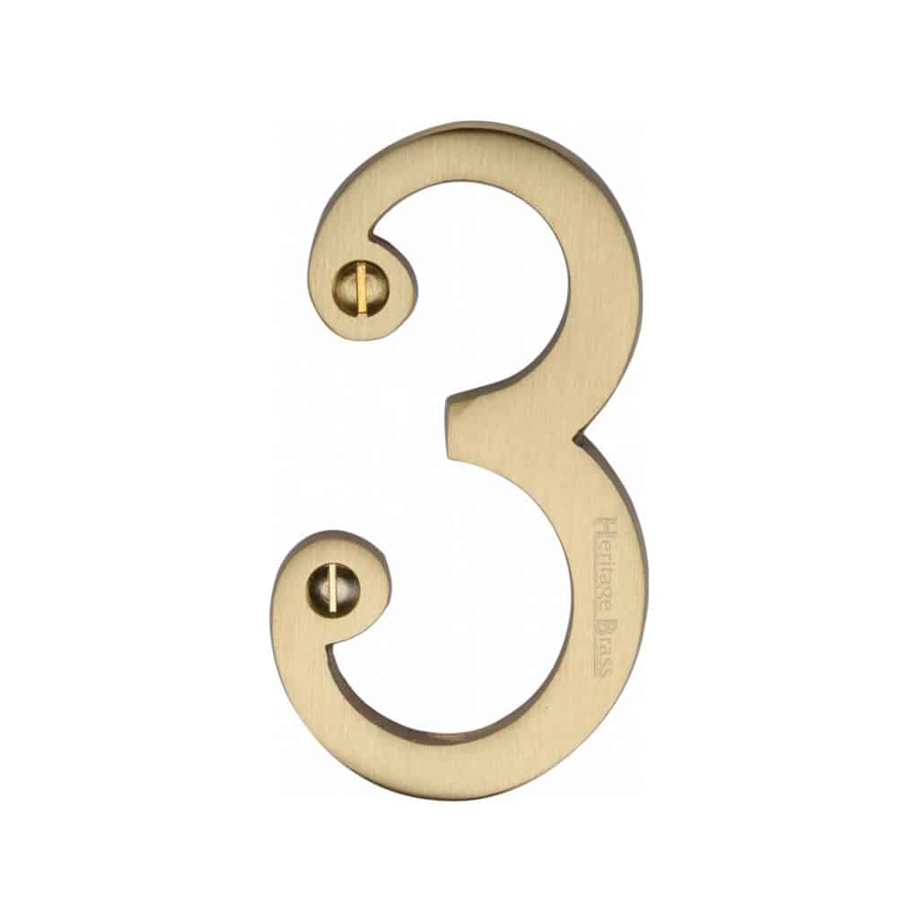 Heritage Brass Numeral 6 Face Fix 76mm (3") Satin Nickel finish 1