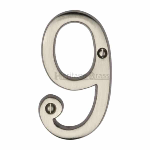 Heritage Brass Alphabet D Pin Fix 51mm (2") Satin Nickel Finish 1