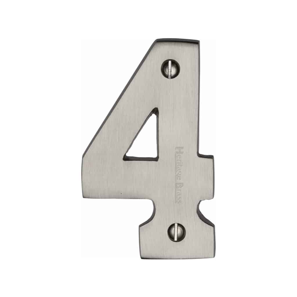 Heritage Brass Numeral 0 Face Fix 51mm (2") Satin Nickel finish 1