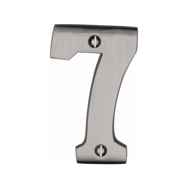 Heritage Brass Numeral 2 Face Fix 51mm (2") Satin Chrome finish 1