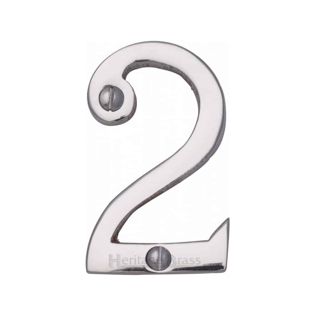 Heritage Brass Numeral 6 Face Fix 51mm (2") Polished Nickel finish 1