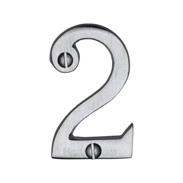 Heritage Brass Numeral 6 Face Fix 51mm (2") Satin Nickel finish 1