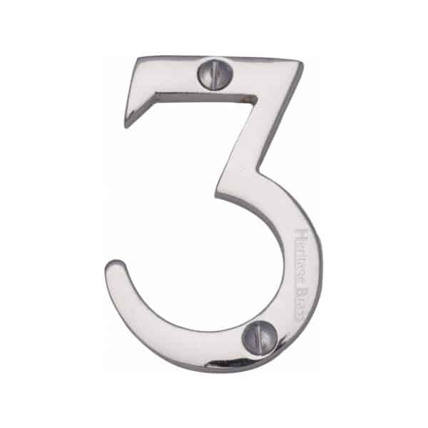 Heritage Brass Numeral 7 Face Fix 51mm (2") Polished Nickel finish 1