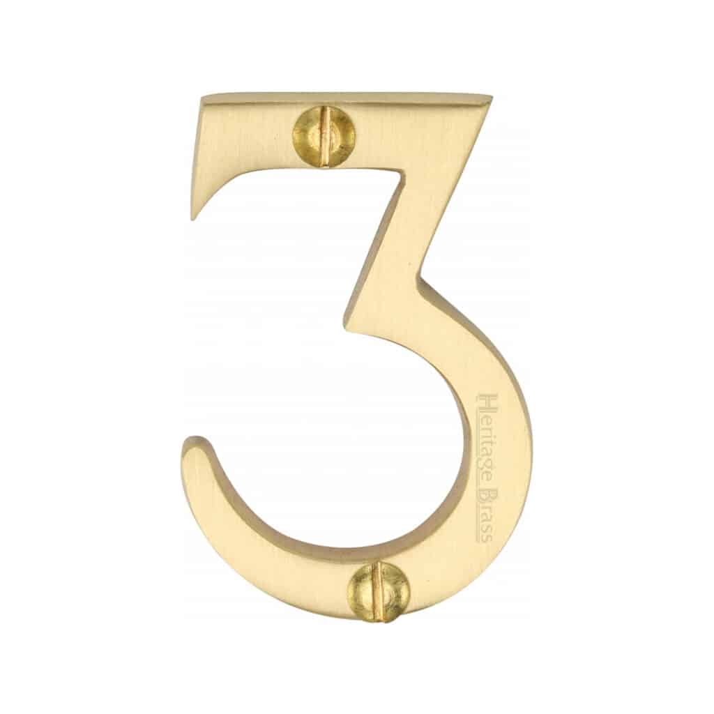 Heritage Brass Numeral 7 Face Fix 51mm (2") Satin Chrome finish 1