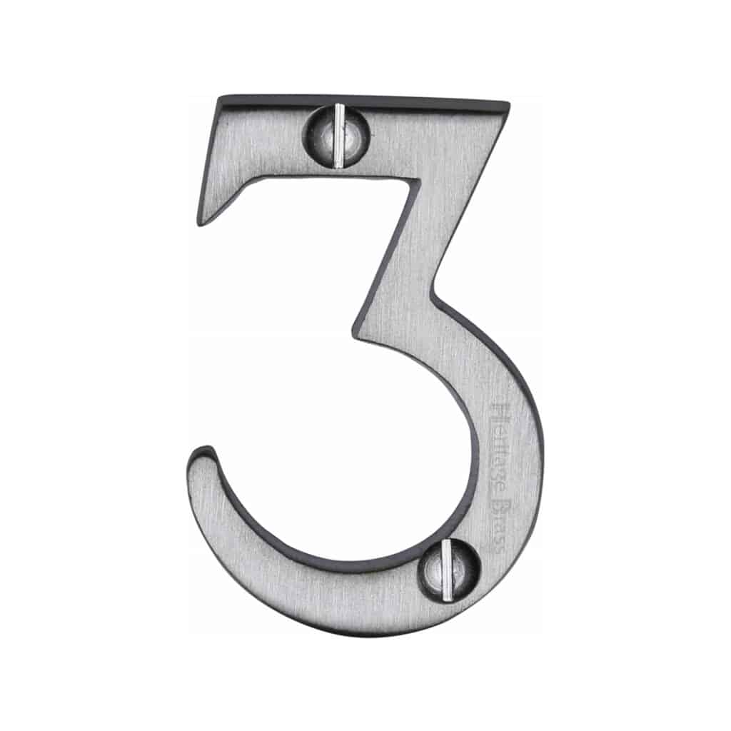 Heritage Brass Numeral 7 Face Fix 51mm (2") Satin Nickel finish 1