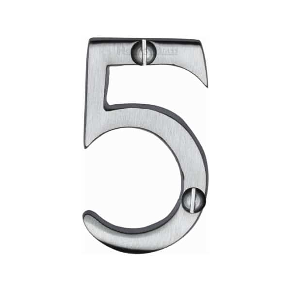 Heritage Brass Numeral 9 Face Fix 51mm (2") Satin Nickel finish 1