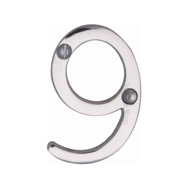 Heritage Brass Numeral 3 Self Adhesive 51mm (2") Polished Nickel finish 1