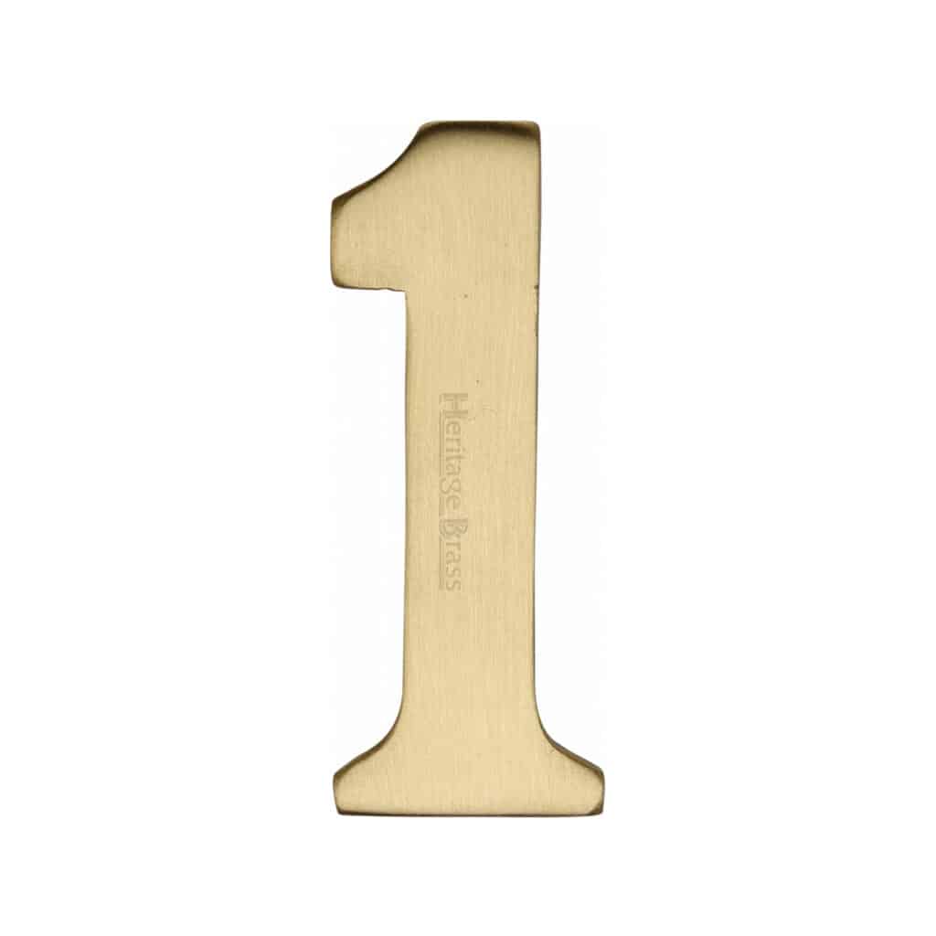 Heritage Brass Numeral 5 Self Adhesive 51mm (2") Satin Chrome finish 1